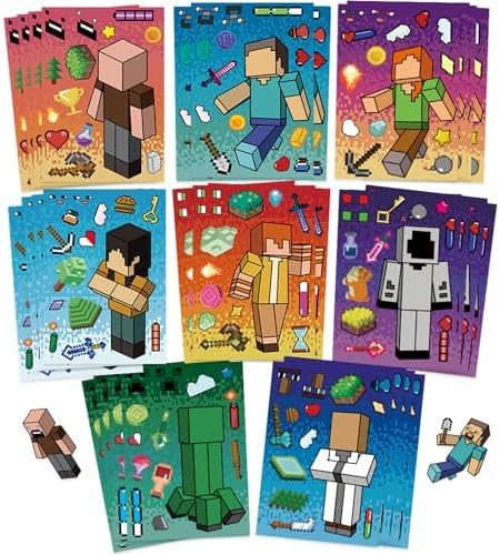 24 Sheets Cartoon Stickers, Mixed & Matched with 8 Designed Characters(3 of Each) Stickers, Cute ... | Amazon (US)