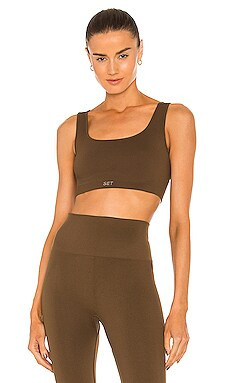 Set Active X REVOLVE Box Cut Sports Bra in Brush from Revolve.com | Revolve Clothing (Global)