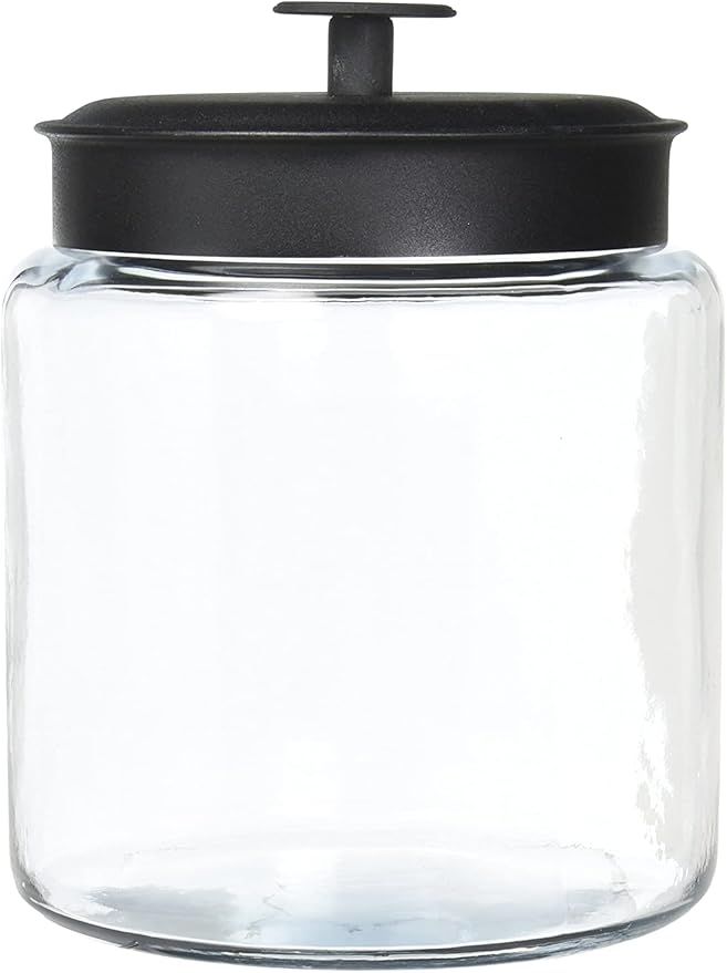 Anchor Hocking 96712 Mini Montana Jars with Black Metal Covers, 96 Ounce | Amazon (US)