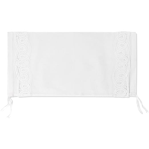 6" X 15" White Linen Neckroll Pillow Cover with Battenberg Lace | Amazon (US)