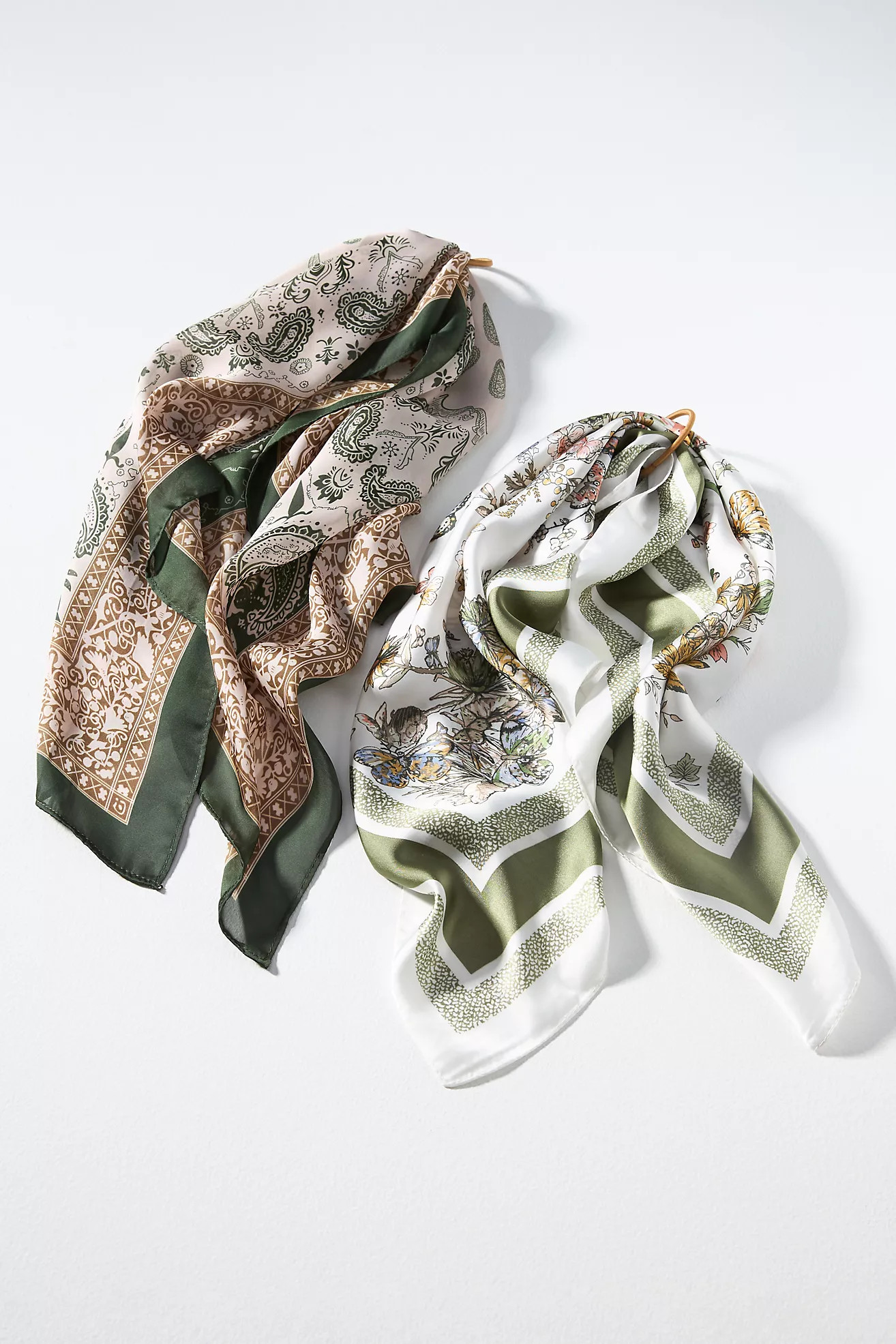 Wallpaper Floral Hair Scarves, Set of 2 | Anthropologie (US)