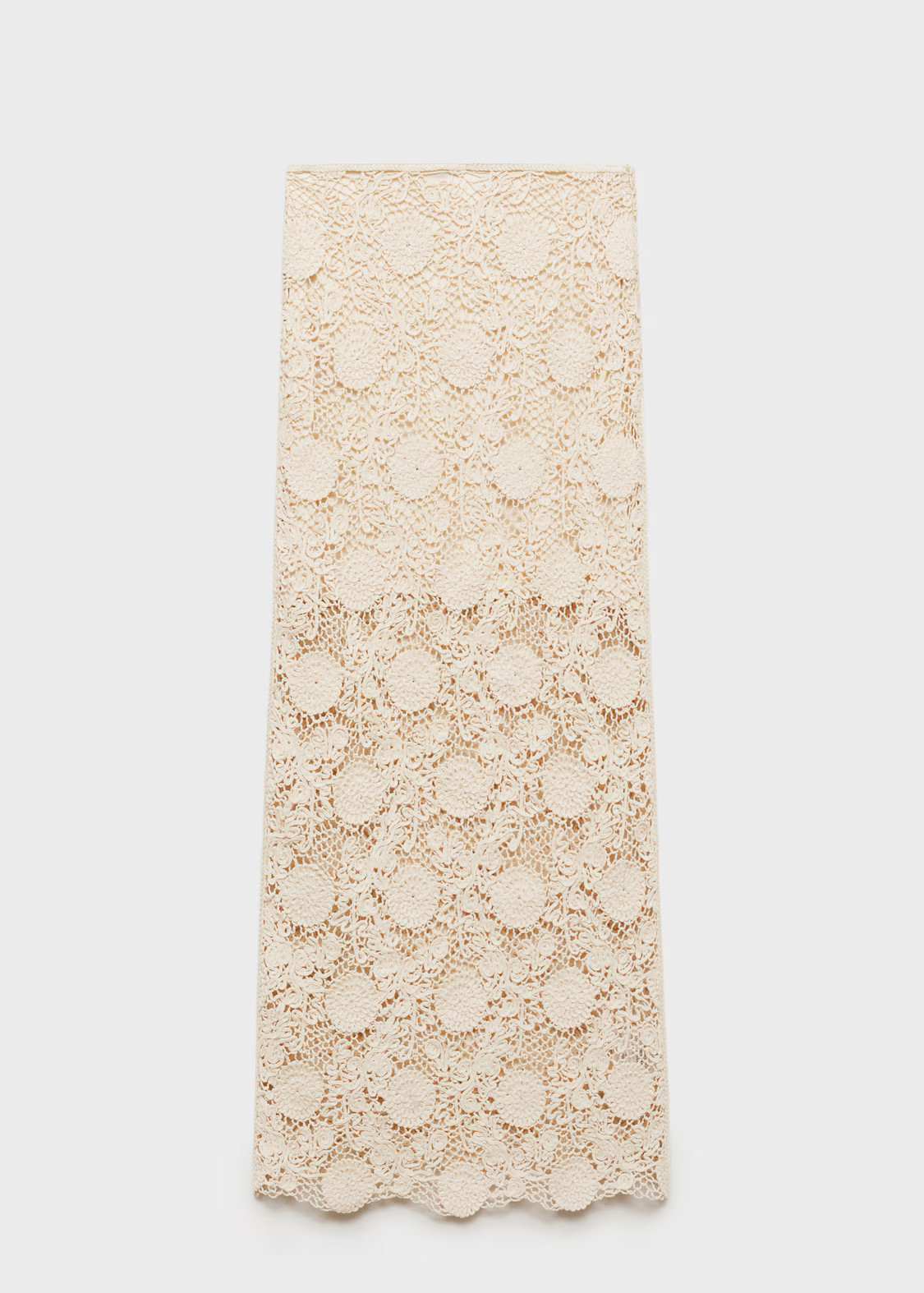 Long crochet floral skirt - Women | MANGO United Kingdom | MANGO (UK)