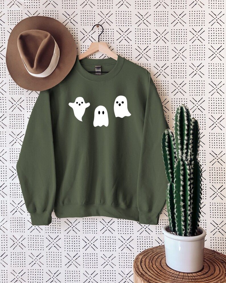 Ghost Sweatshirt, Ghost Crewneck Halloween Sweatshirt, Funny Halloween, Spooky Vibes, Halloween C... | Etsy (US)