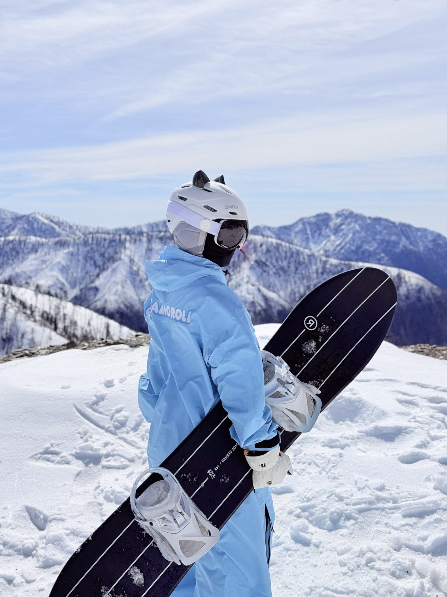 The cutest powder blue snowboard fit! 🏂🩵 I customized this jacket using heat transfer vinyl on the back and paired it with my:

- 2023 Ride Peace Seeker powder board 140cm ❄️
- Women’s Smith Mirage snowboard helmet
- Dragon Alliance X1s goggles
- Magnetic cat ears 🐱

The jacket + pants I’m wearing (from Nobaday) aren’t available at the moment, but I linked some super cute alternatives from brands I trust + accessories too! 💕

🏂❄️🏂❄️🏂❄️🏂

snowboard outfit, cute snowboard gear, snowboarding, winter outfits, ski outfits, skiing, pastel blue, Cinnamoroll, Sanrio, HTV

#LTKSeasonal #LTKActive #LTKTravel
