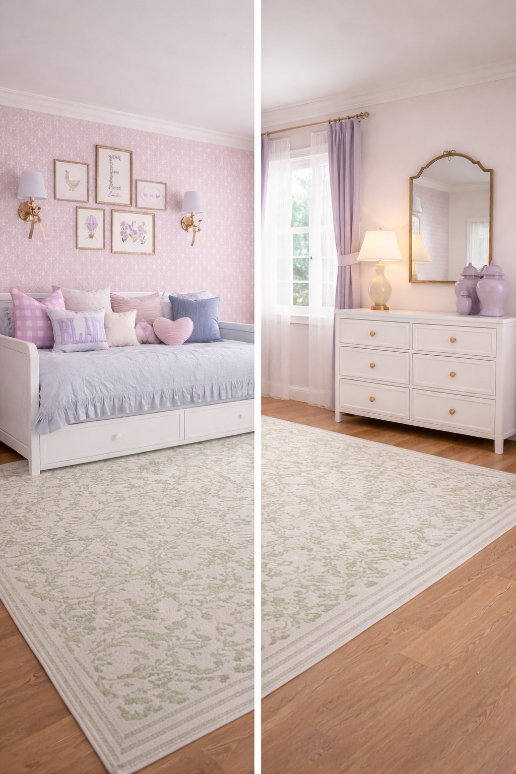 preppy purple and green bedroom 

#LTKKids #LTKHome