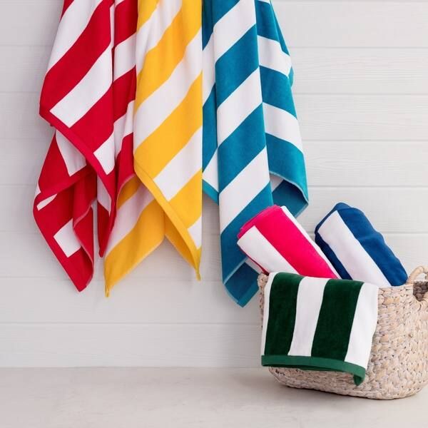 Porch & Den Rosina Oversized 2-Piece Cabana Beach Towel Set - Marigold | Bed Bath & Beyond