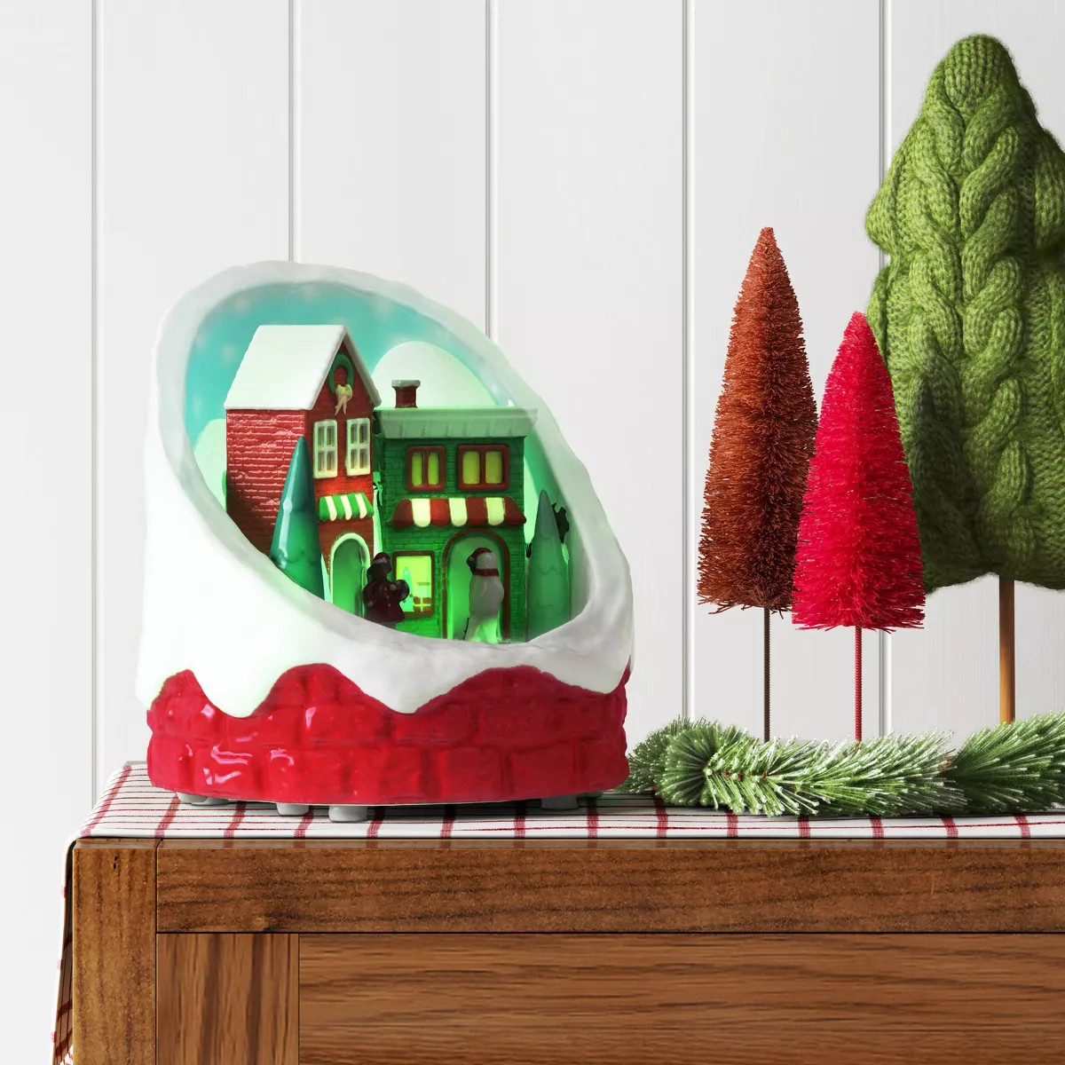 6.7"x6" Battery Operated Santa's Village Animated Christmas Snow Globe - Wondershop™ | Target