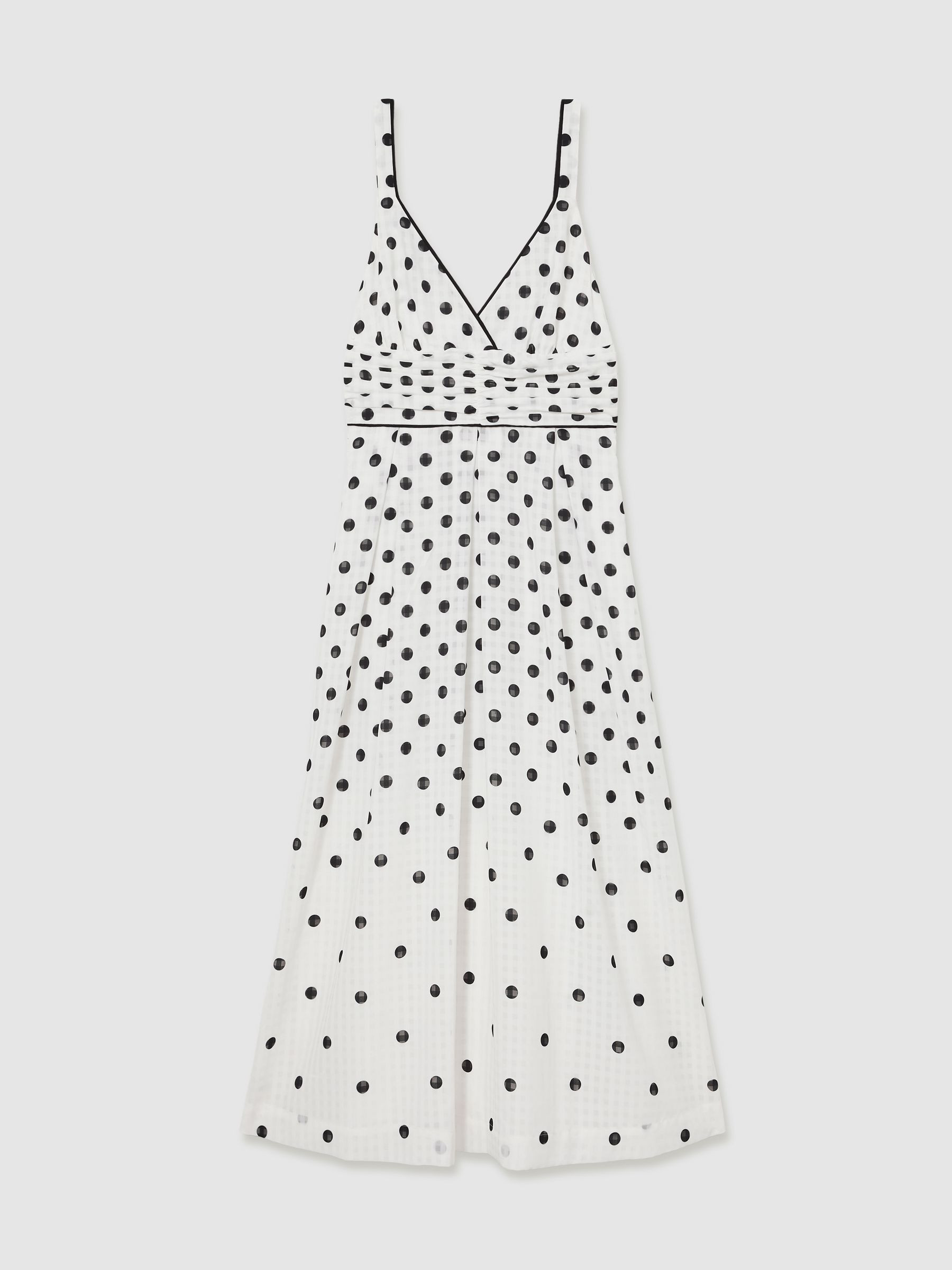 Polka Dot Midi Dress in Black/White | Reiss UK