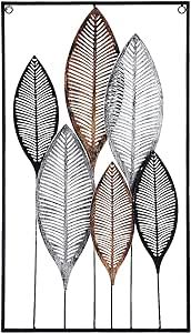 Metal Wall Art Wall Decor Metel Wall Decorations for Living Room Iron Leaf Wall Decor for Dining ... | Amazon (US)