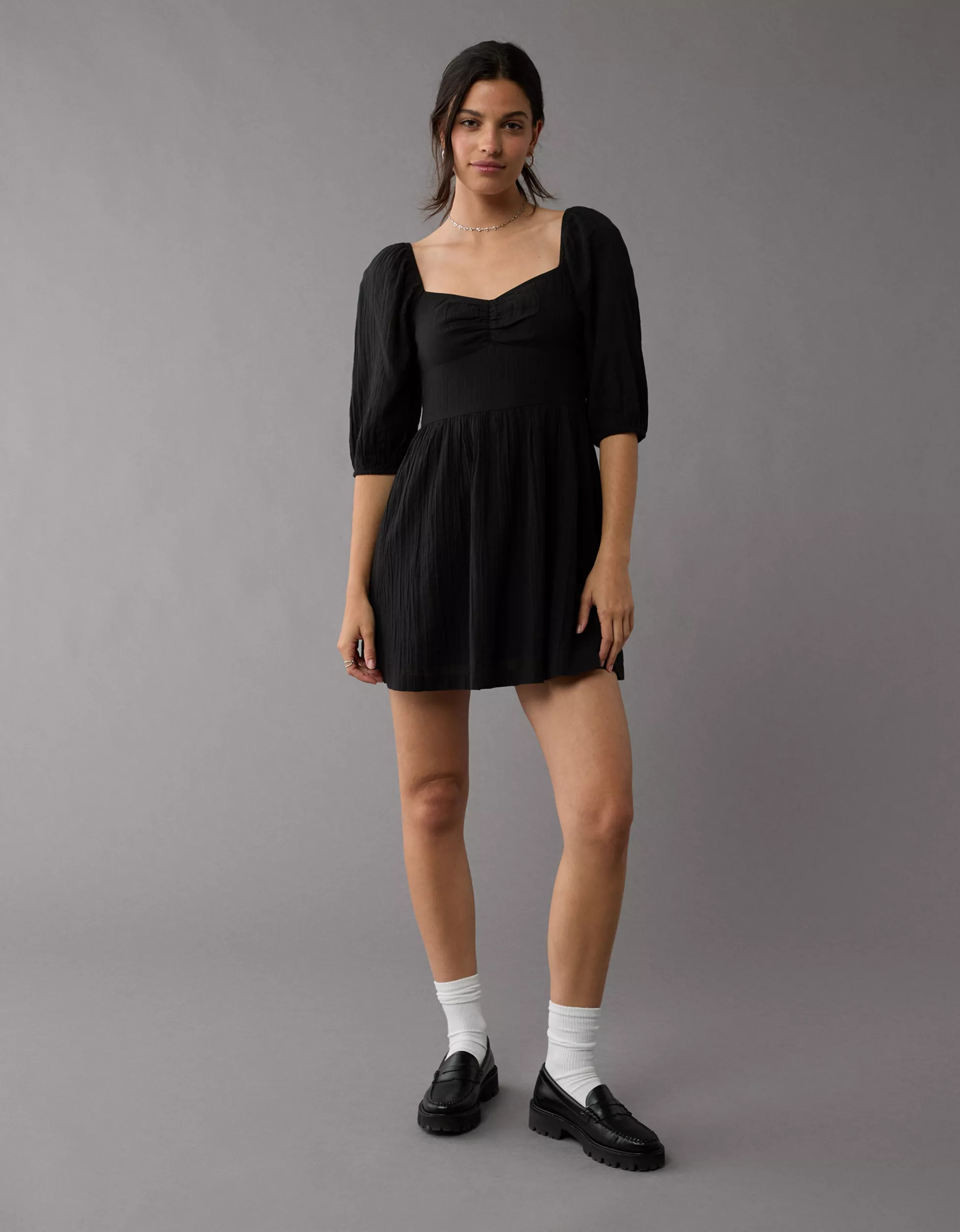 AE Puff Sleeve Mini Dress | American Eagle Outfitters (US & CA)