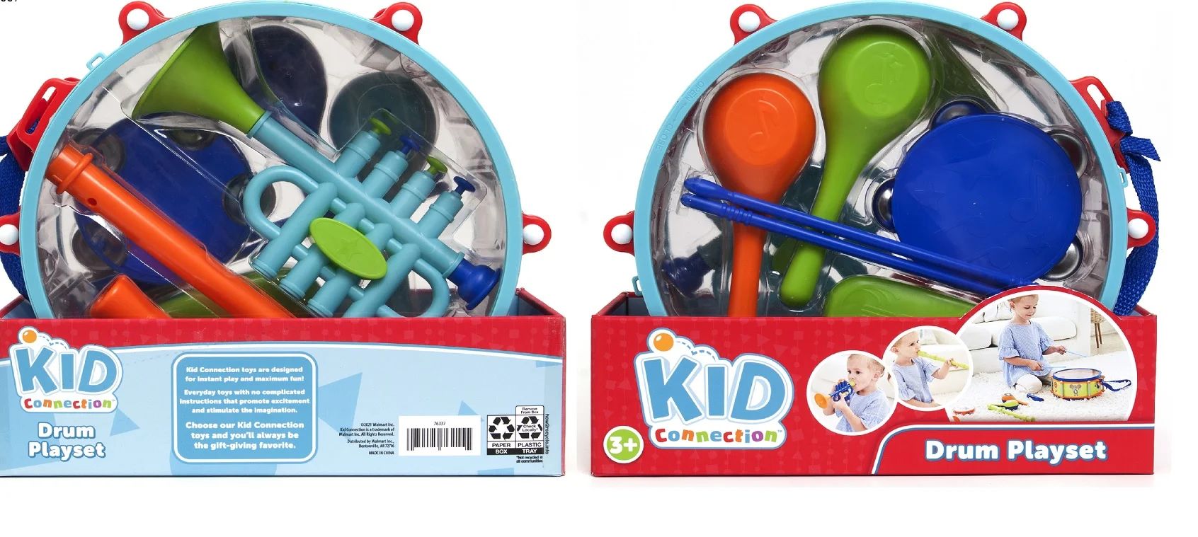 Kid Connection Preschool Musical Instrument Set - Includes Drum Set, Trumpet, Harmonica, Maracas,... | Walmart (US)