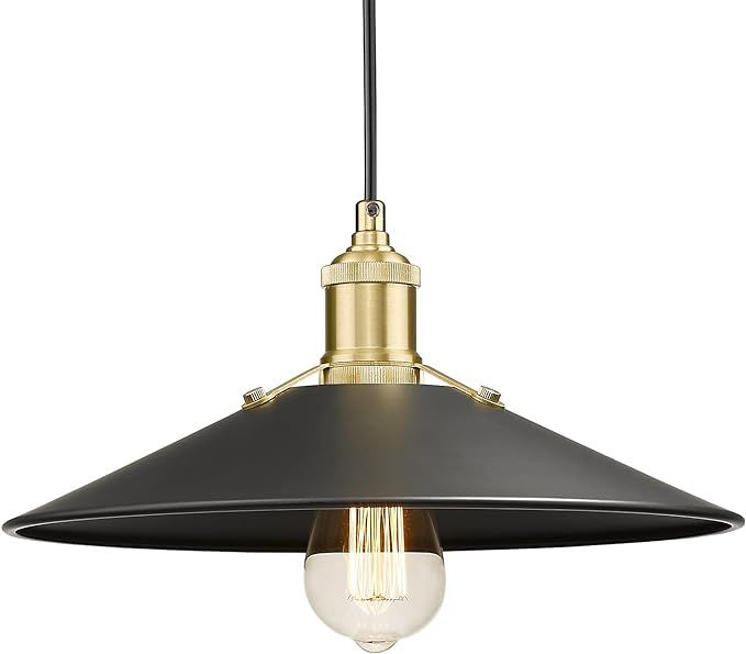 Zeyu 1-Light Industrial Pendant Light, 13 Inch Modern Hanging Pendant Light with Metal Dome Shade... | Amazon (US)