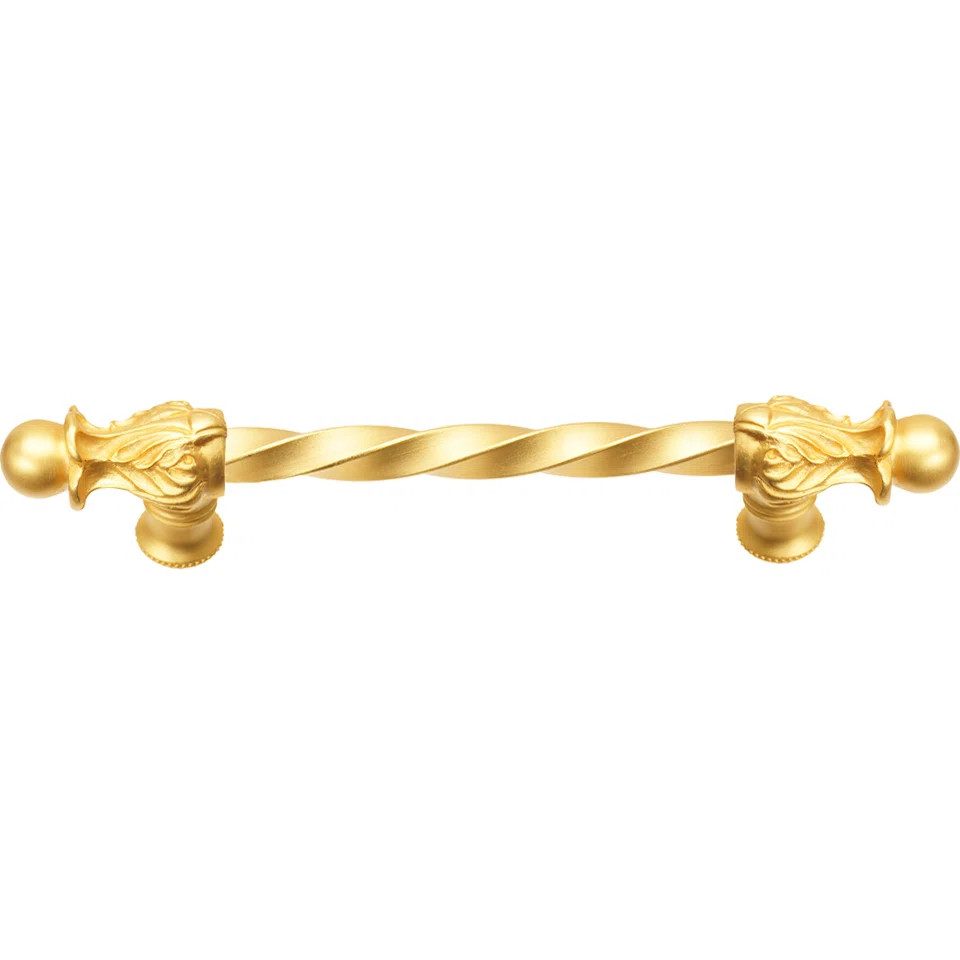 Acanthus with 3/8 twist bar long pull Romanesque style | Wayfair North America