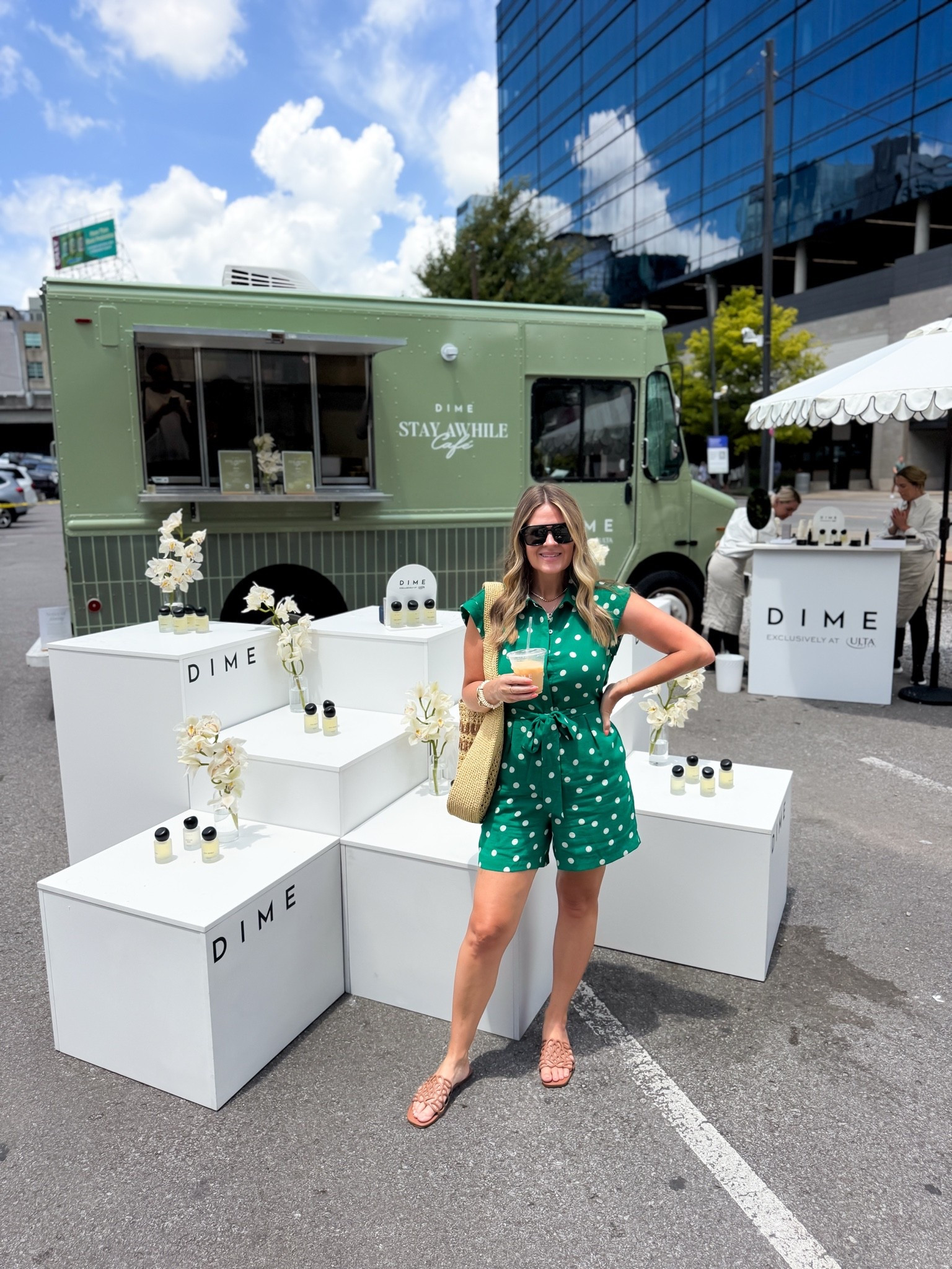 What I wore during the day in Nashville this Saturday. Checked out the Dime Beauty pop up in the Gulch featuring my favorite perfume “Stay A While”.

My Dime code is ERING for new customers

My romper fits true to size- I always size up with VICI if between. I’m in a medium.

My VICI code is ERINSAVE35

@VICI