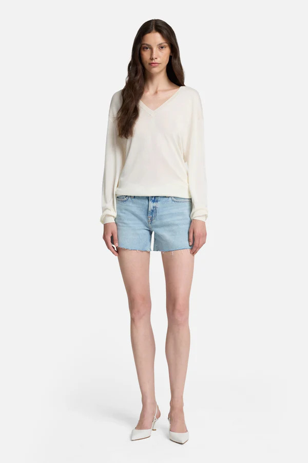 V-NECK PULLOVER in Silk Blend | 7 For All Mankind