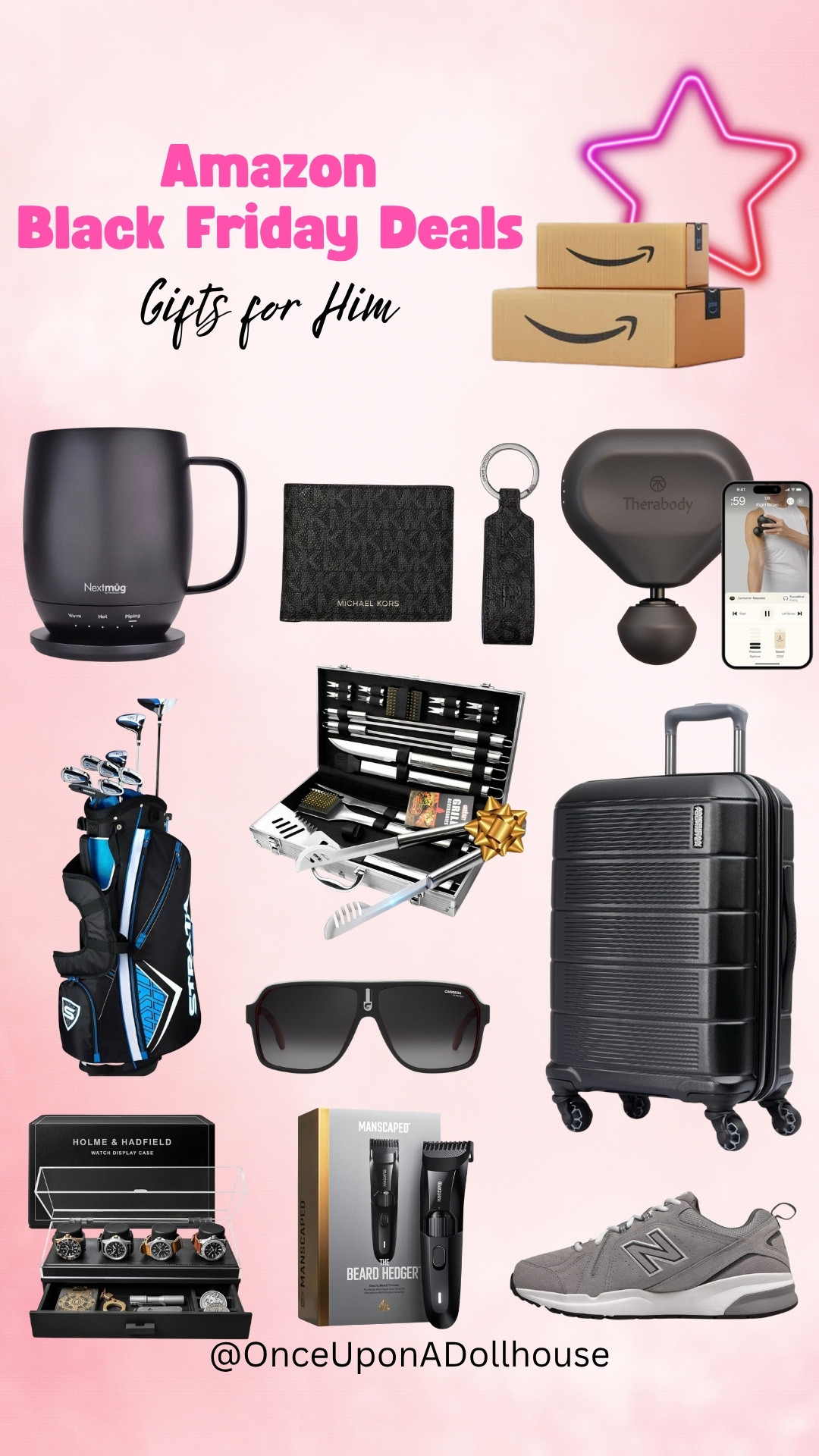 Amazon Black Friday Deals - Gifts for Him!

Luggage carry on, sunglasses, grill tools, wallet, golf set, shoes, watch display case, beard trimmer, self heating coffee mug 

#LTKMens #LTKCyberWeek #LTKSaleAlert