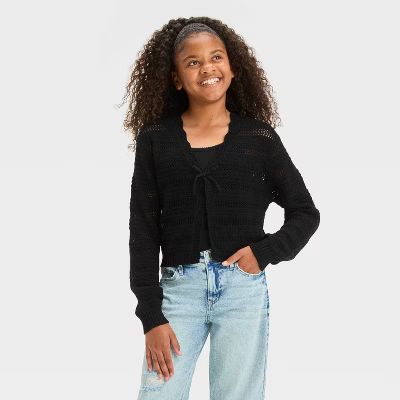 Girls' Crochet Cardigan Sweater - art class™ | Target