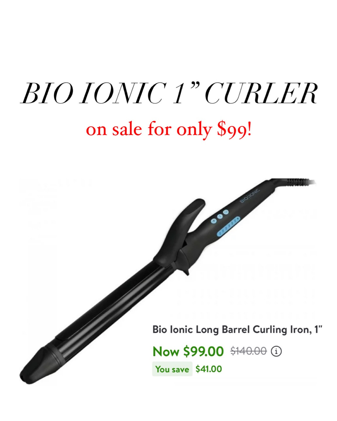 Bio ionic long barrel curled 1” ON SALE FOR $99!!!! The best curler! I love this one and the 1.25” size 

#LTKbeauty #LTKSale #LTKunder100