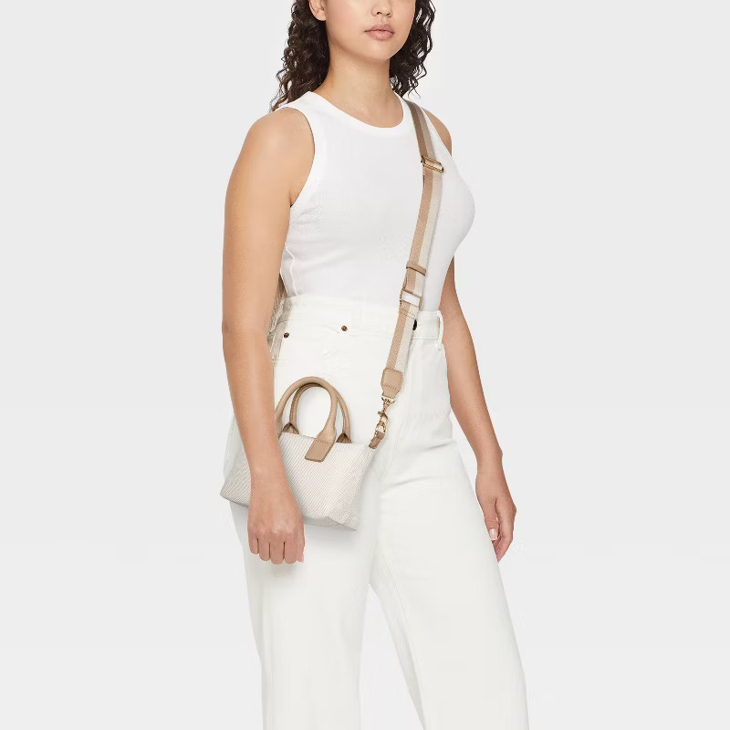 Foundational Mini Tote Handbag - Universal Thread™ Natural/Tan | Target
