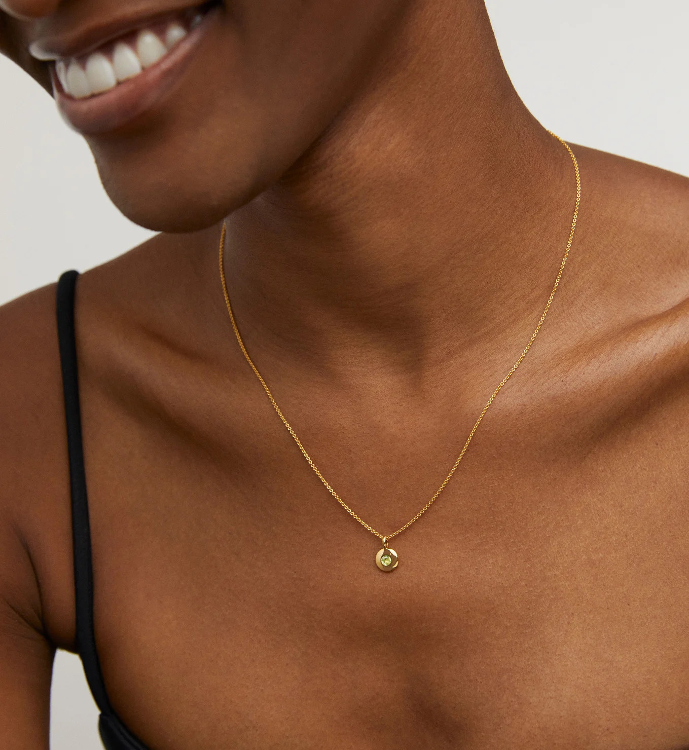 August Birthstone Necklace Adjustable 41-46cm/16-18' | Monica Vinader (Global)