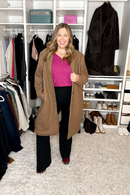 Work outfit idea!! Wearing 2x in Spanx perfect pant flares, they run true to size and are soooo comfy. The Walmart top is a fave of mine and it runs generous, wearing 2x. The dad coat from Abercrombie is so nice, and it runs generous I’m in the xxl, fits like an oversized 2x. Booties are wide width lane Bryant and so so cute! Spanx discount code ASHLEYDXSPANX
Sis kiss personalized necklace discount code ASHLEY15

#LTKcurves #LTKsalealert #LTKxAF