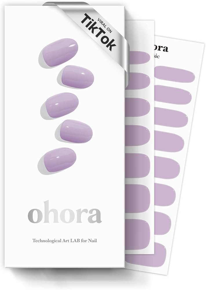 ohora Semi Cured Gel Nail Strips (N Blueberry Jam) - Purple, Solid, Works with Any UV/LED Lamps, ... | Amazon (US)