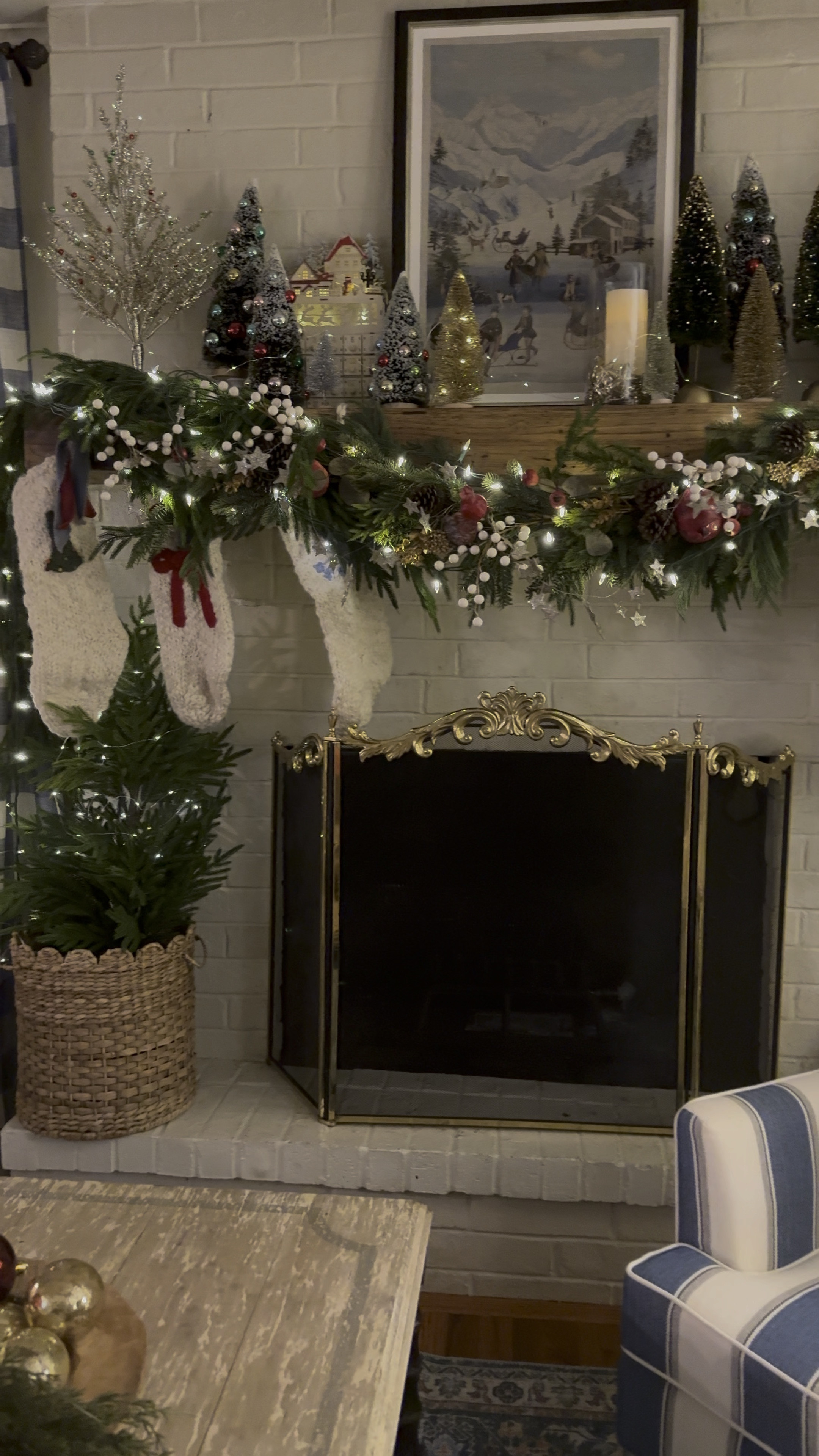 Real touch Norfolk garland, mixed greenery garland, soft touch garland, hand knit wool stockings, bow stockings, vintage fireplace screen, bottle brush trees, sisal Christmas trees, Norfolk tree, mini Christmas tree, decorative garland, holiday mantel, Christmas mentle

#LTKHome #LTKVideo #LTKHoliday