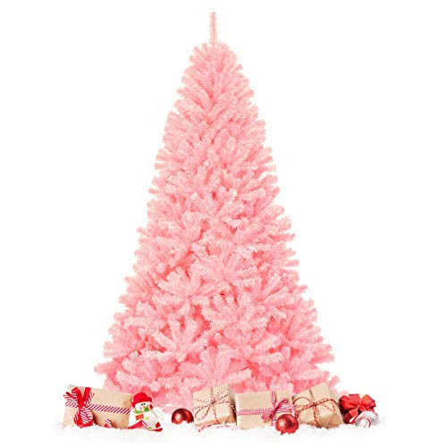 HAPPYGRILL 7.5FT Artificial Pink Christmas Tree with Stand New PVC Material Rich Thicken Tips Christmas Festival Decoration | Amazon (US)