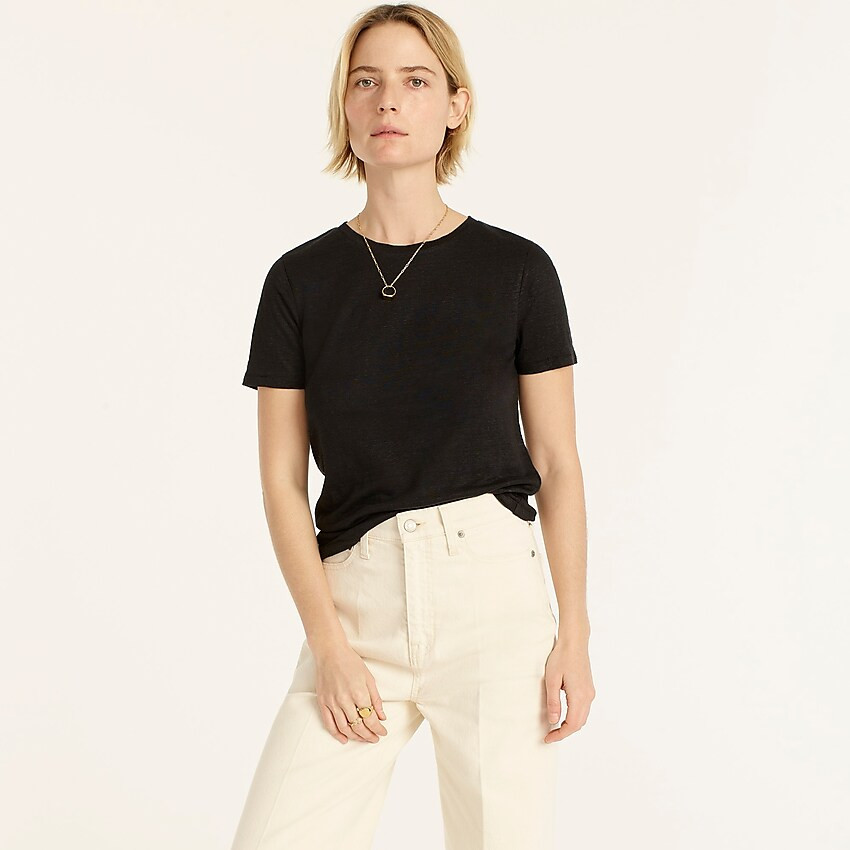 Relaxed linen crewneck T-shirt | J. Crew US
