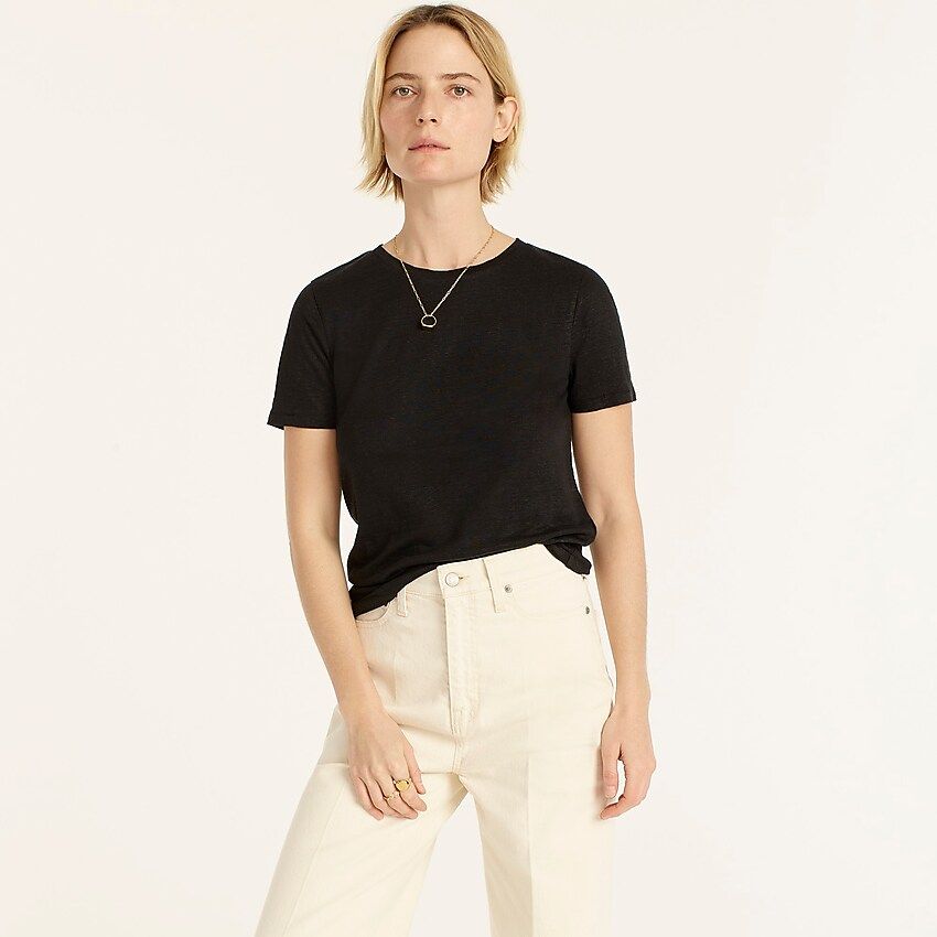 Relaxed linen crewneck T-shirt | J.Crew US