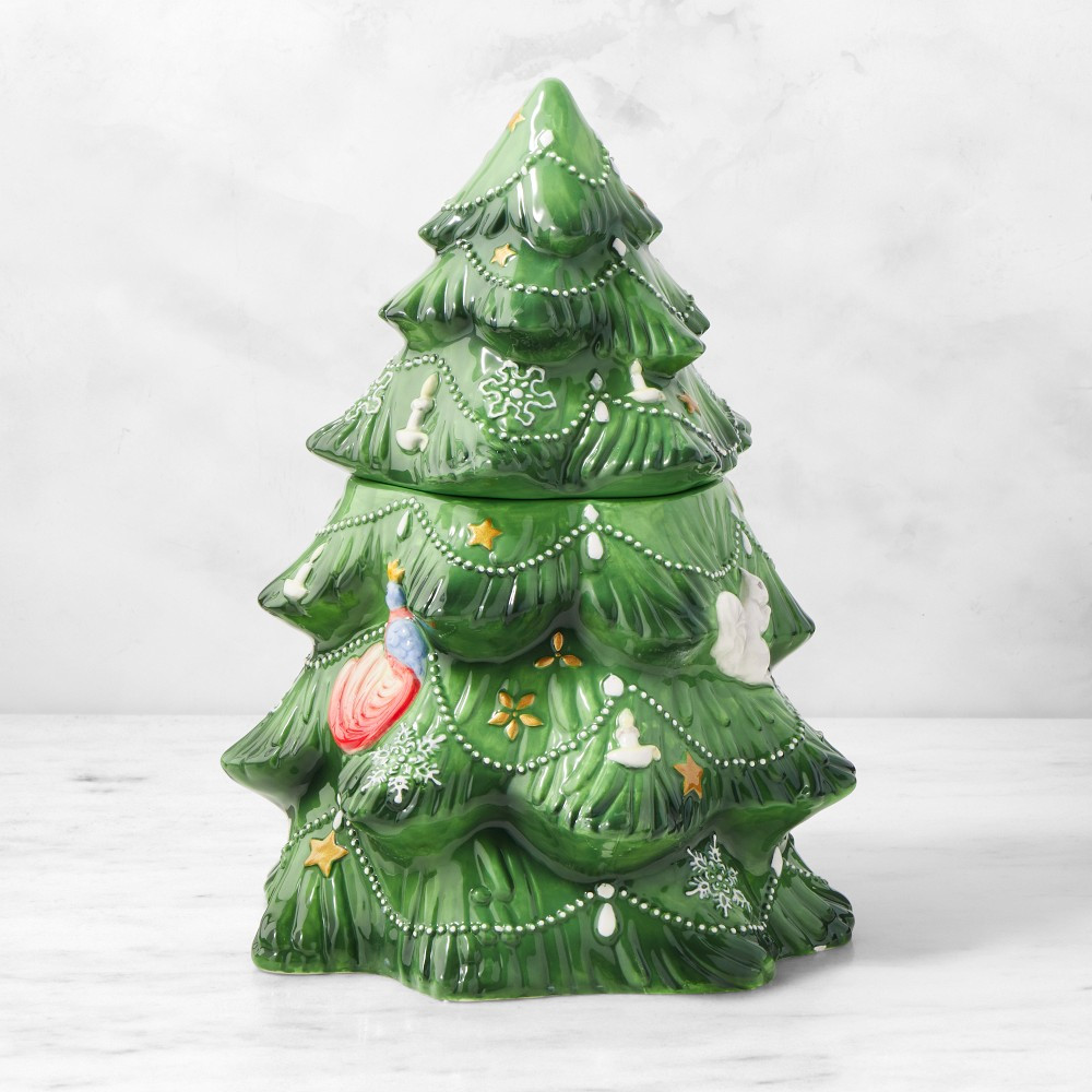 'Twas the Night Before Christmas Tree Hand Painted Cookie Jar | Williams-Sonoma