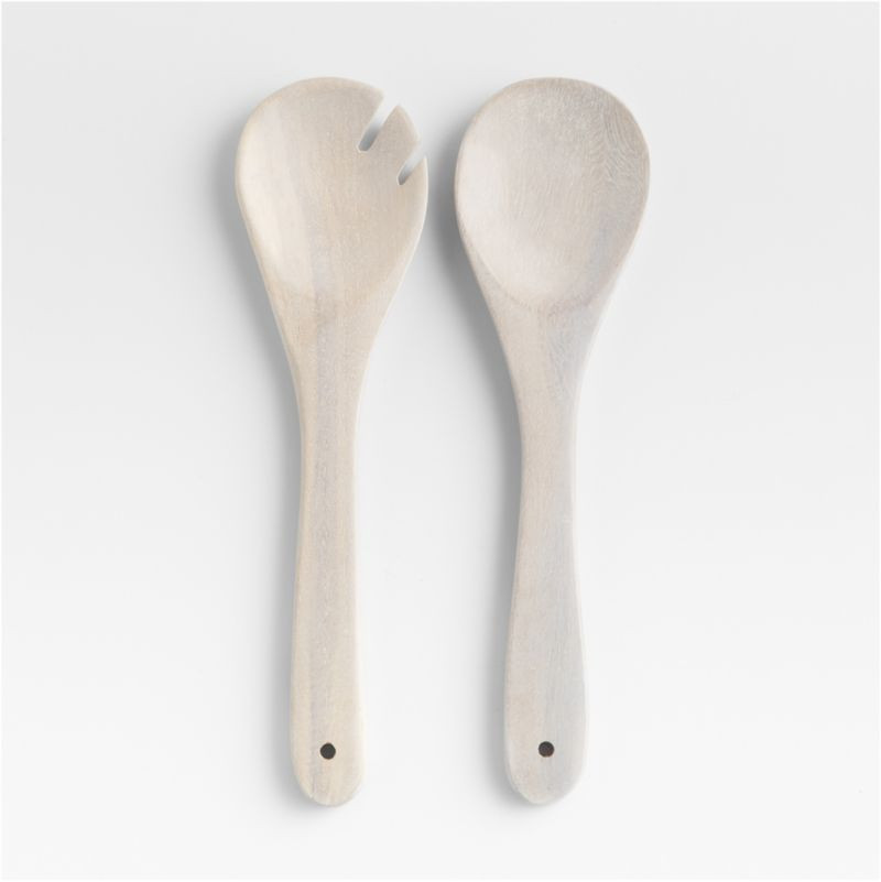 Tondo Whitewash Servers, Set of 2 | Crate & Barrel | Crate & Barrel