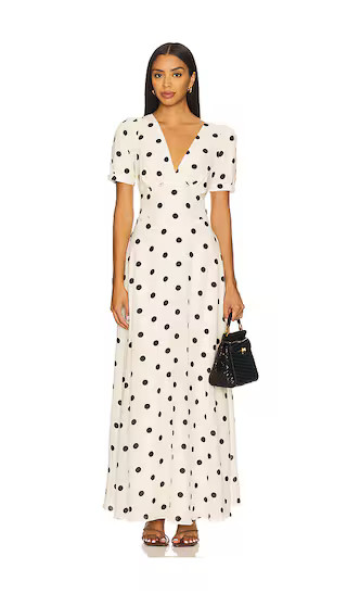 Devin Maxi Dress in Cream Polka Dot | Revolve Clothing (Global)