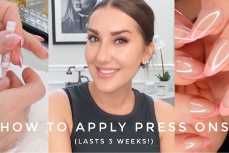 Linking all my must-have tools and favorite press-on nails 💅🏻 for a perfect application that can last 3 weeks! Full tutorial on YouTube
-buff nails with file
-use glass cuticle pusher to push back and remove overgrown cuticles on nail surface 
-apply nail with glue in kit getting as close to the cuticles as possible 
-lightly lay nail down on nail surface without pressing or applying too much pressure to avoid air bubbles  
-