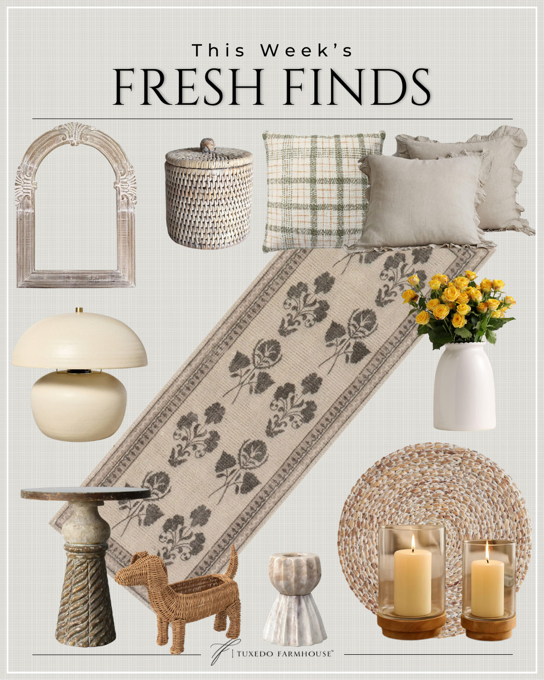 ✨ This week’s fresh finds are giving cozy, collected charm 🤍 I’m loving the soft neutrals, vintage-inspired details, woven textures, and pretty accent pieces that make a home feel layered and lived in. These are the kinds of pieces that instantly elevate a room without a full refresh.

From statement mirrors and beautiful runners to charming decor and cozy textiles, these are the finds currently sitting in my cart 👏 The little details always make the biggest difference. 

 #LTKSeasonal #LTKHome #LTKSaleAlert