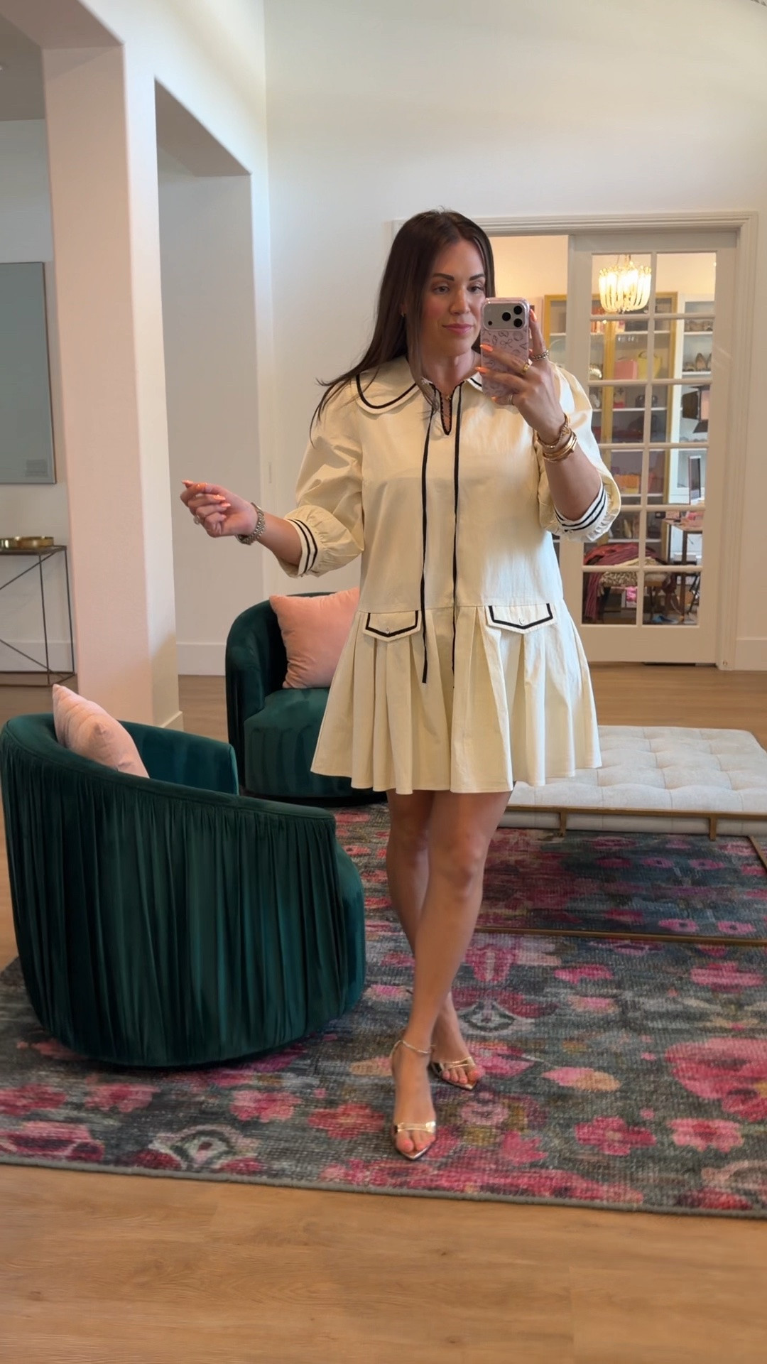 curvy midsize Nordstrom Anniversary Sale look! wearing size large in dress, but need the medium! size down, very voluminous. love the gold strappy heels!

#LTKSeasonal #LTKMidsize #LTKSaleAlert