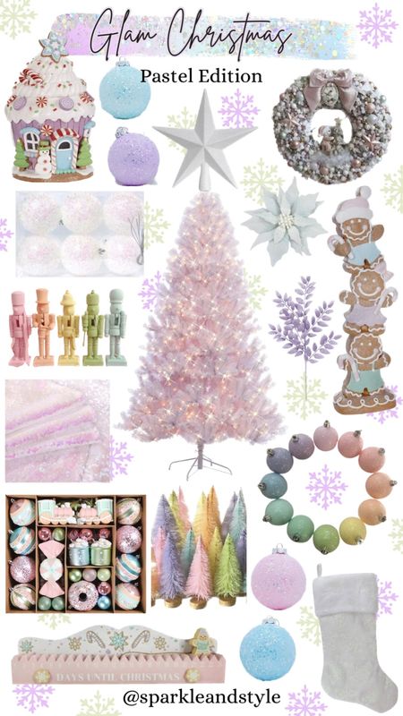 Glam Christmas: Pastel Edition 🩷🩵💜

Christmas decor, Christmas tree, Christmas ornaments, Christmas ribbon, Christmas tree skirt, christmas stocking, Christmas wreath, Christmas tree topper, Christmas stocking holder, pastel purple, green, pink, and blue Christmas decor, white Christmas tree, iridescent Christmas tree lights, pastel Christmas ornaments, white iridescent fuzzy ornaments, white iridescent sequin Christmas tree skirt, lilac Christmas sprays, White iridescent christmas stocking, pastel rainbow ornaments, White iridescent Christmas tree topper, pastel rainbow nutcrackers, pastel rainbow bottle brush trees, Pastel gingerbread outdoor Christmas decor, pastel Christmas wreath, pastel Christmas countdown, pastel gingerbread house, light blue poinsettia, pastel candy and sweets ornaments, mint blue green ornaments, pastel Christmas decor, home interior, home decor, home accessories, home decoration, glam Christmas decor, girly girl Christmas, Luxe Christmas, elegant Christmas, classy Christmas, Christmas tree decorations, Christmas decorations

#LTKhome #LTKSeasonal #LTKHoliday