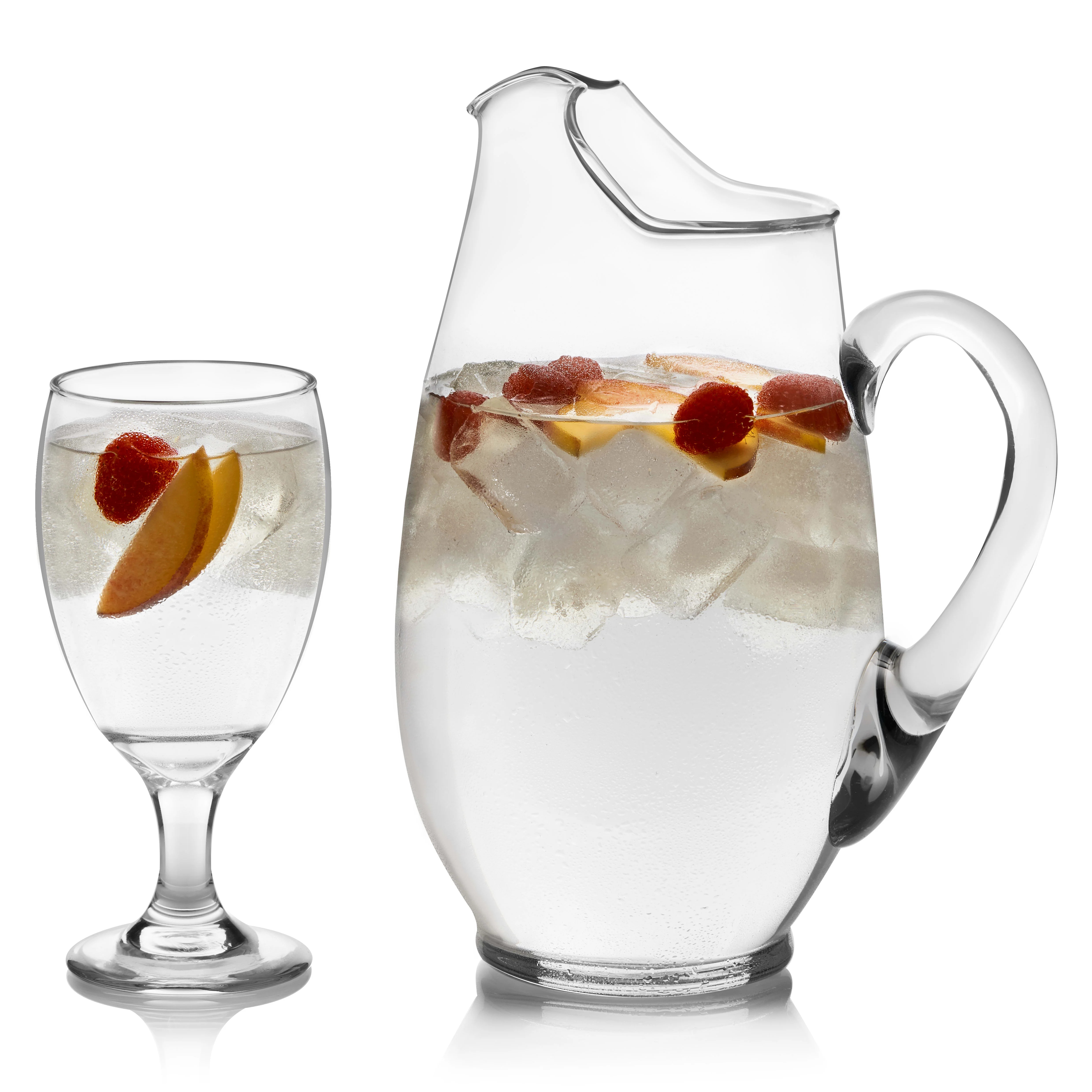 Libbey Carolina Entertaining Set with 6 Goblet Glasses and Pitcher - Walmart.com | Walmart (US)