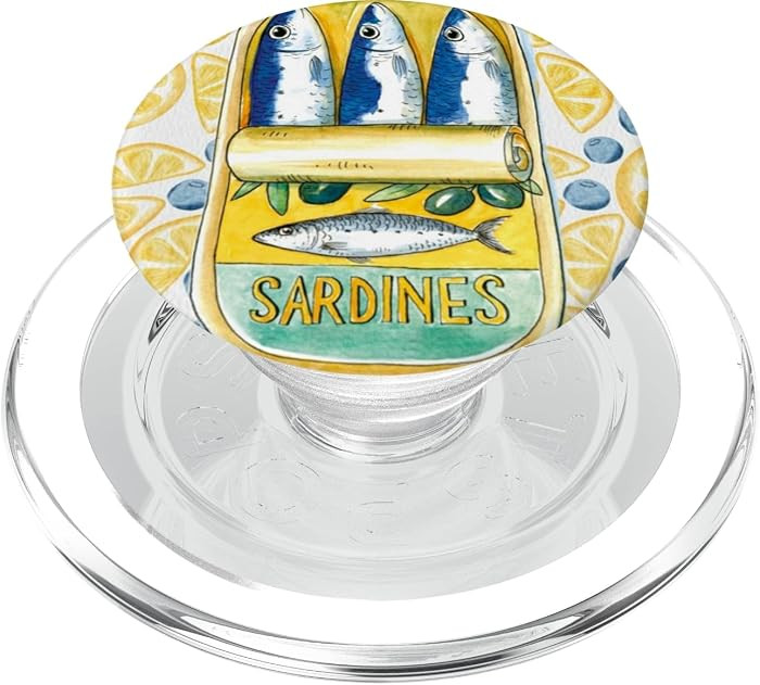 Sardines Pattern Summer Beach Retro Sardine Preppy Vacation PopSockets PopGrip for MagSafe | Amazon (US)