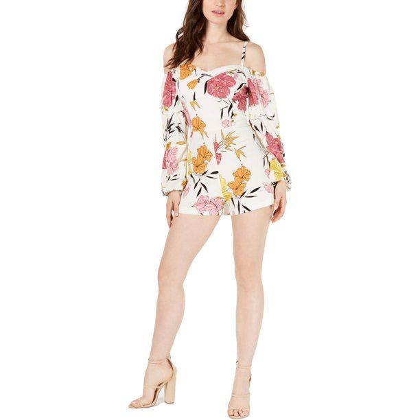 Guess Womens Saniya Off-The-Shoulder Floral Romper | Walmart (US)