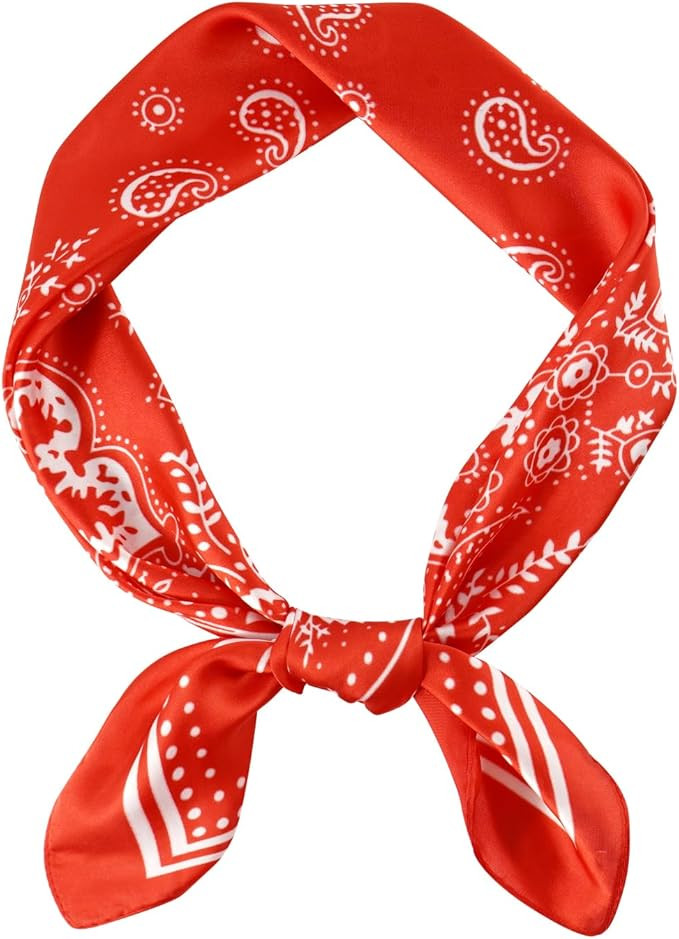 GERINLY Vintage Silk Feel Square Scarf for Men Satin Bandana Tiny Pattern Print Neckerchief Geome... | Amazon (US)