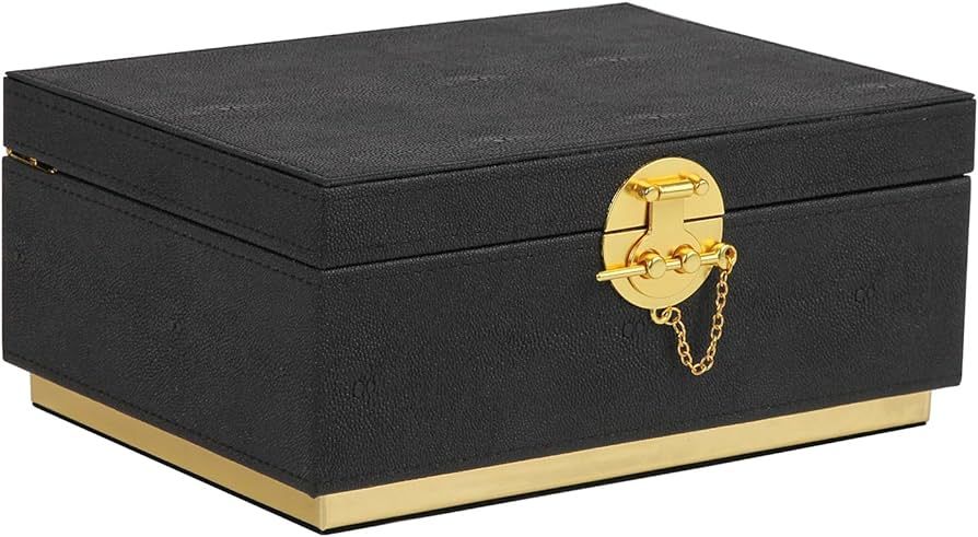 HofferRuffer Elegant Faux Leather Decorative Box, Storage Jewelry Box Organizer, Large Dresser Co... | Amazon (US)
