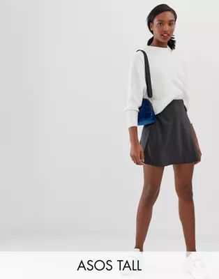 ASOS DESIGN Tall bias cut satin mini skirt | ASOS US