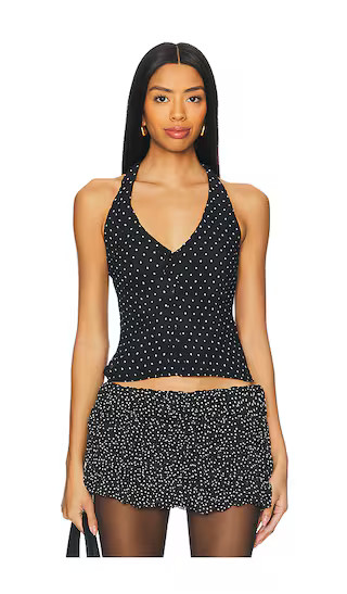 Brat Halter Top in Onyx Polka | Revolve Clothing (Global)