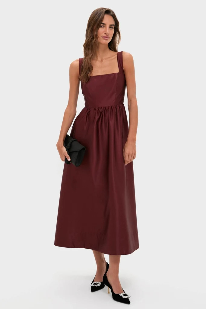 Oxblood Dupioni Bow Esme Dress | Tuckernuck (US)