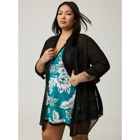 Sheer Button-Down Cover-Up in Black | Torrid (US & Canada)