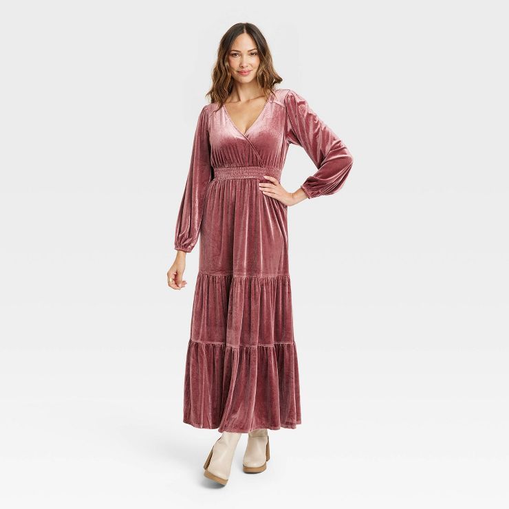 Women's Long Sleeve Velvet A-Line Dress - Knox Rose™ | Target