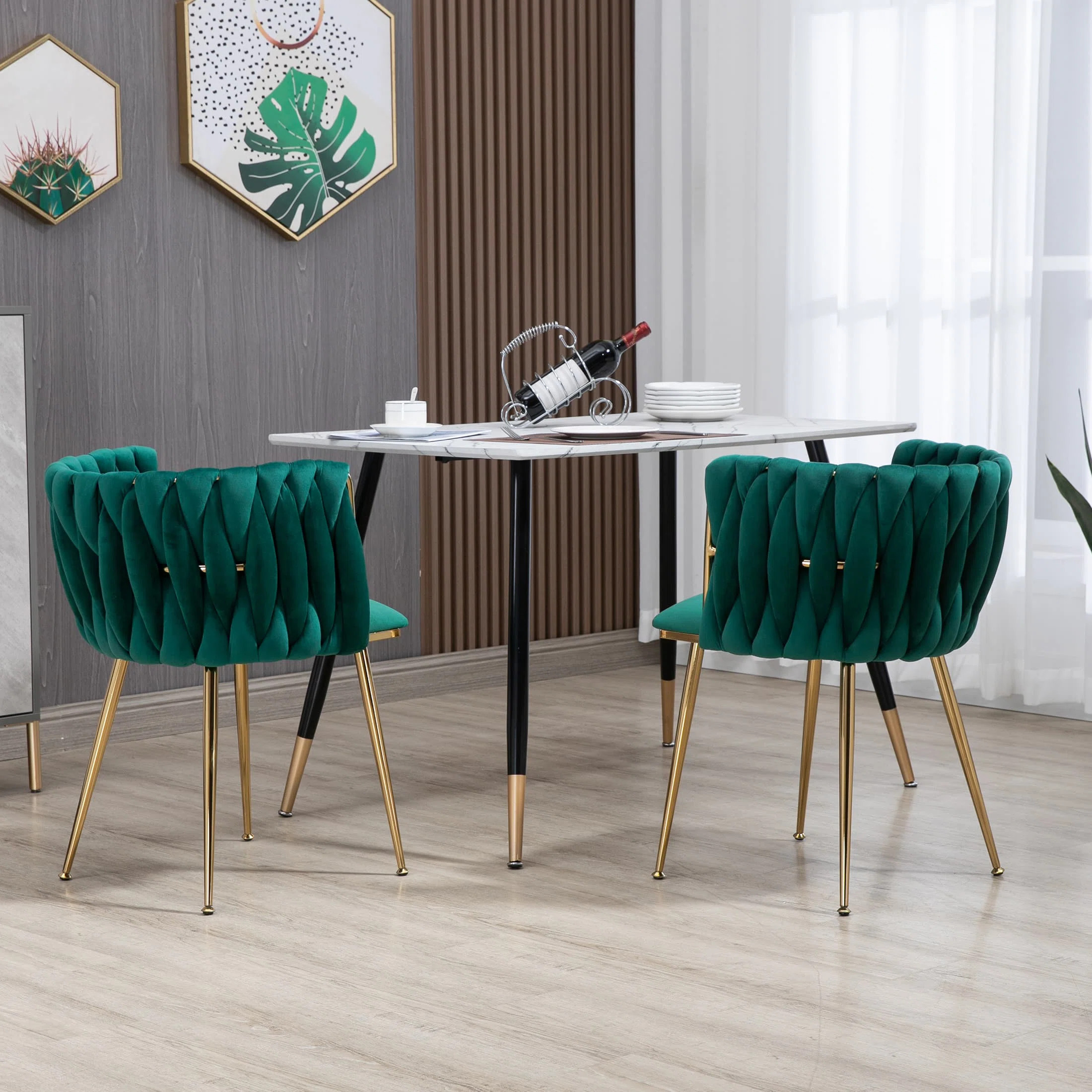 Gabrel Tufted Velvet Upholstered Metal Armchair 2 Piece Set | Wayfair North America