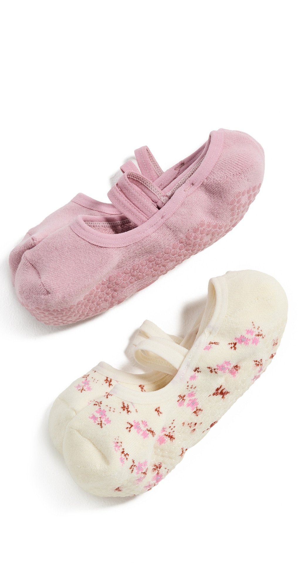 Stems Blossom Grip Socks 2 Pack Ivory Pink One Size | Shopbop