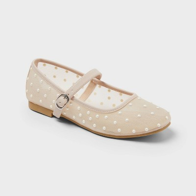 Kids' Noelle Pearl Mary Jane Flats - Cat & Jack™ Pink 13 | Target